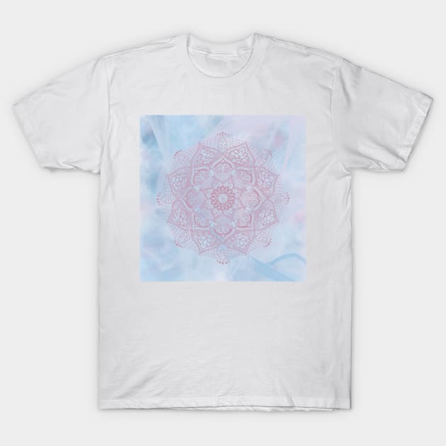 Pink Lotus Blossom Flower Mandala T-Shirt by karenmcfarland13